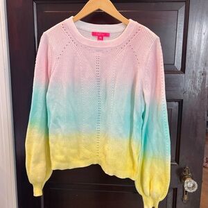 Lilly Pulitzer Pink, Blue, and Yellow Gradient Sweater